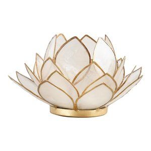 White Lotus Capiz Tealight Candleholder